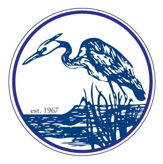 Brierwood Estates logo: a blue heron standing in marsh grass, established 1967