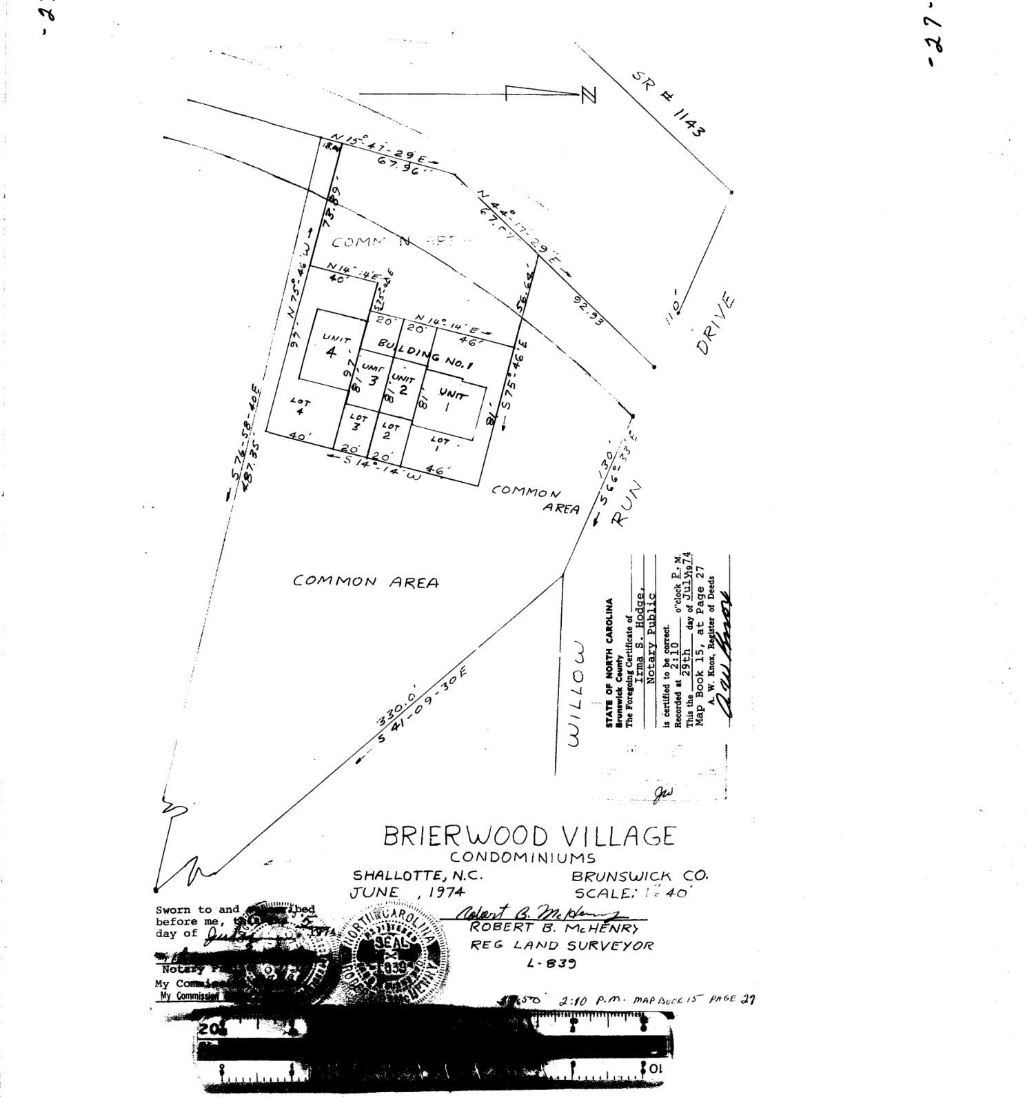 Brierwood Village Condominiums map, June 1974